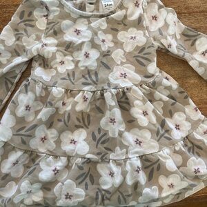 Carter's Cream and Gray Floral Dress